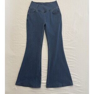 iuga Ladies Stretch Jeans Crisscross Waistband  Size M Pockets Pull-ons Flare